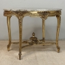 19th Century French Louis XVI Gilded Marble Top Oval Center Table