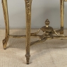19th Century French Louis XVI Gilded Marble Top Oval Center Table