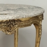 19th Century French Louis XVI Gilded Marble Top Oval Center Table