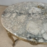 19th Century French Louis XVI Gilded Marble Top Oval Center Table