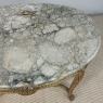 19th Century French Louis XVI Gilded Marble Top Oval Center Table