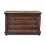 19th Century French Henri II Marble Top Walnut Commode