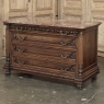 19th Century French Henri II Marble Top Walnut Commode