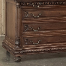 19th Century French Henri II Marble Top Walnut Commode
