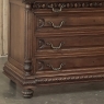 19th Century French Henri II Marble Top Walnut Commode