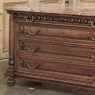19th Century French Henri II Marble Top Walnut Commode