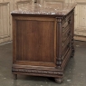 19th Century French Henri II Marble Top Walnut Commode