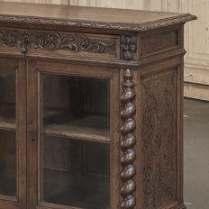 19th Century French Renaissance Revival Oak Vitrine ~ Credenza