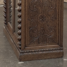 19th Century French Renaissance Revival Oak Vitrine ~ Credenza