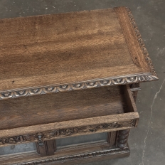 19th Century French Renaissance Revival Oak Vitrine ~ Credenza