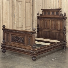 19th Century French Walnut Renaissance Revival Queen Bed