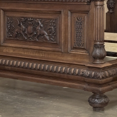 19th Century French Walnut Renaissance Revival Queen Bed