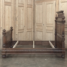 19th Century French Walnut Renaissance Revival Queen Bed