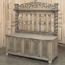 19th Century French Renaissance Barley Twist Stripped Oak Hall Bench Trunk