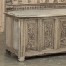 19th Century French Renaissance Barley Twist Stripped Oak Hall Bench Trunk