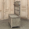 19th Century French Renaissance Barley Twist Stripped Oak Hall Bench Trunk