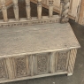 19th Century French Renaissance Barley Twist Stripped Oak Hall Bench Trunk