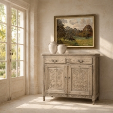 18th Century Country French Louis XVI Buffet in Stripped Oak