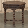 Antique French Renaissance Octagonal Barley Twist Table