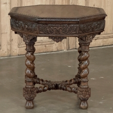Antique French Renaissance Octagonal Barley Twist Table