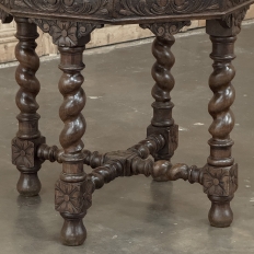 Antique French Renaissance Octagonal Barley Twist Table