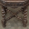 Antique French Renaissance Octagonal Barley Twist Table