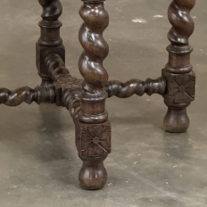 Antique French Renaissance Octagonal Barley Twist Table