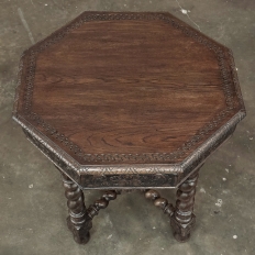 Antique French Renaissance Octagonal Barley Twist Table