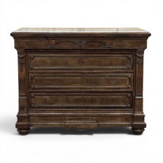 19th Century Napoleon III Neoclassical Rosewood Commode with Original Carrara Marble
