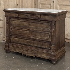 19th Century Napoleon III Neoclassical Rosewood Commode with Original Carrara Marble