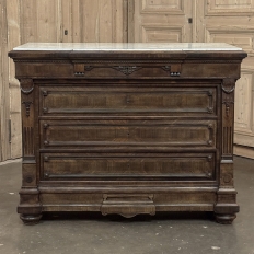 19th Century Napoleon III Neoclassical Rosewood Commode with Original Carrara Marble