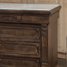 19th Century Napoleon III Neoclassical Rosewood Commode with Original Carrara Marble