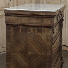 19th Century Napoleon III Neoclassical Rosewood Commode with Original Carrara Marble