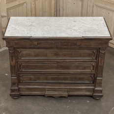 19th Century Napoleon III Neoclassical Rosewood Commode with Original Carrara Marble