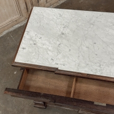 19th Century Napoleon III Neoclassical Rosewood Commode with Original Carrara Marble