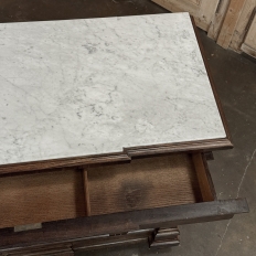 19th Century Napoleon III Neoclassical Rosewood Commode with Original Carrara Marble