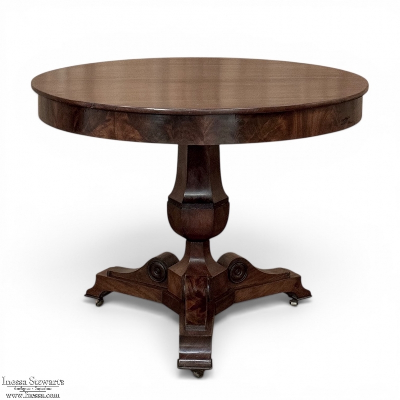 19th Century French Louis Philippe Period Mahogany Center Table
