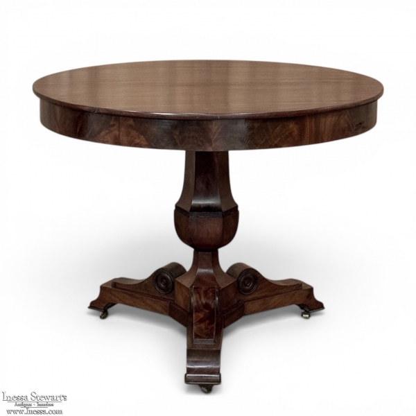 19th Century French Louis Philippe Period Mahogany Center Table