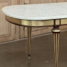 Grand Antique French Louis XVI Mahogany Dining Table with Carrara Marble Top