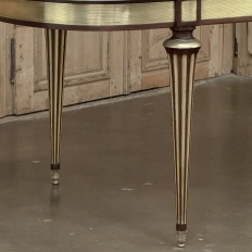 Grand Antique French Louis XVI Mahogany Dining Table with Carrara Marble Top