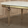 Grand Antique French Louis XVI Mahogany Dining Table with Carrara Marble Top