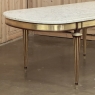 Grand Antique French Louis XVI Mahogany Dining Table with Carrara Marble Top