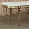 Grand Antique French Louis XVI Mahogany Dining Table with Carrara Marble Top
