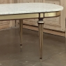 Grand Antique French Louis XVI Mahogany Dining Table with Carrara Marble Top
