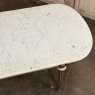Grand Antique French Louis XVI Mahogany Dining Table with Carrara Marble Top