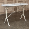 19th Century French Carrara Marble and Wrought Iron Bistro Table