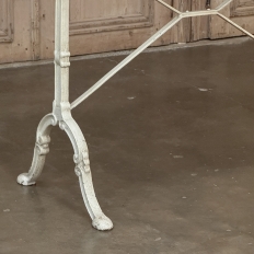 19th Century French Carrara Marble and Wrought Iron Bistro Table