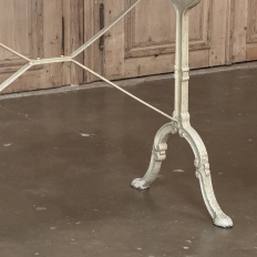 19th Century French Carrara Marble and Wrought Iron Bistro Table