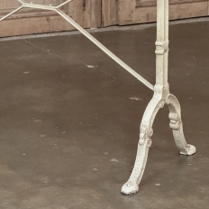 19th Century French Carrara Marble and Wrought Iron Bistro Table