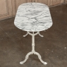 19th Century French Carrara Marble and Wrought Iron Bistro Table